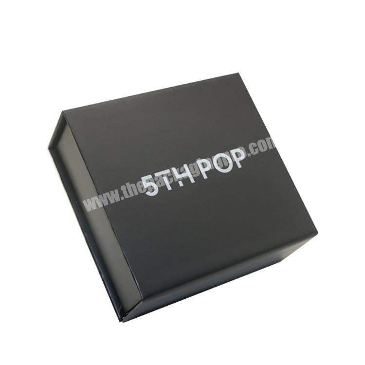 Custom Logo printed small Luxury Black Paper Rigid Cardboard Packaging Magnetic Closure Gift Box