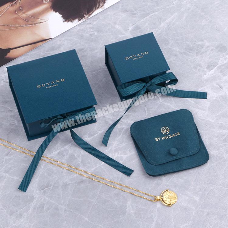 Custom Luxury Book Shape Green Necklace Box Jewelry Box Packaging