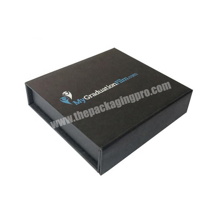 Custom Luxury Large Gift Magnet Book Shaped Black Paper Closure Cardboard Customized Logo Packaging With Magnetic Lid Box