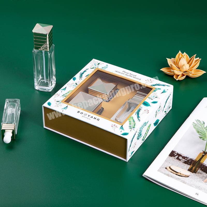 Custom Luxury Logo Printed Paper PVC Window Makeup Cosmetic Gift Packaging Boxes
