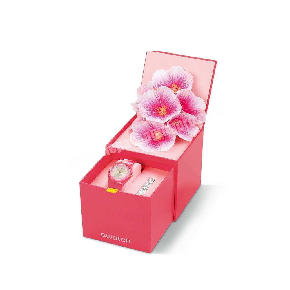 Custom Luxury Mothers Day Love Flower Bouquet Ring Bracelet Earing Box Gift Jewelry Packaging Paper Boxes