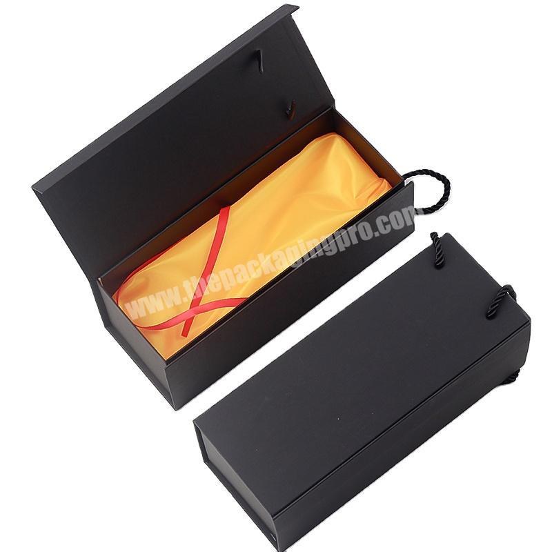 Custom Luxury Printed Black Cardboard Thermos  Cup gift box Magnetic Closure bottle packaging Box