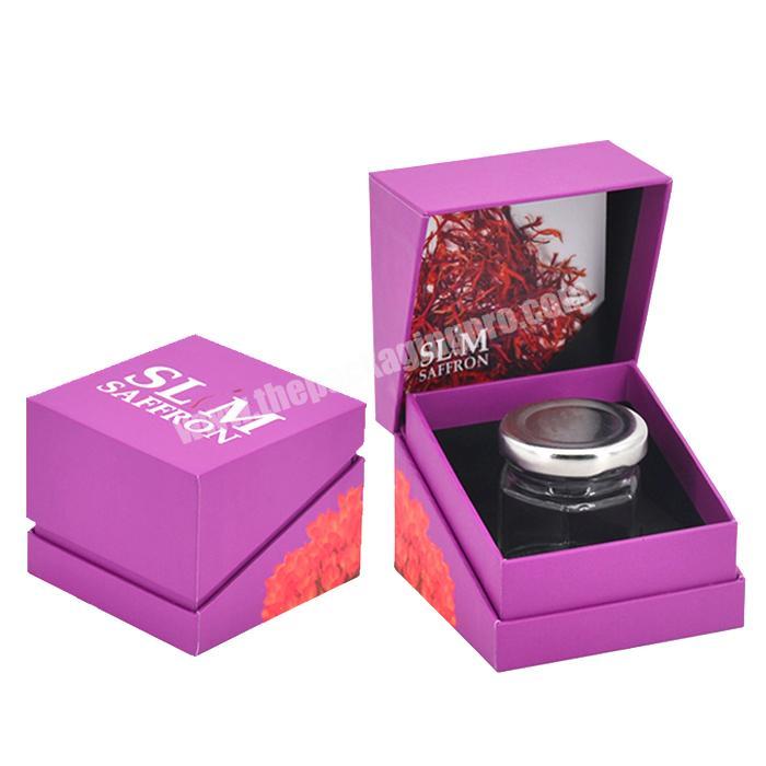 Custom Luxury Printed Spice Saffron Jar Packing Box Creative Package Design Gift Pack Saffron Bottle Packaging Box With Logo