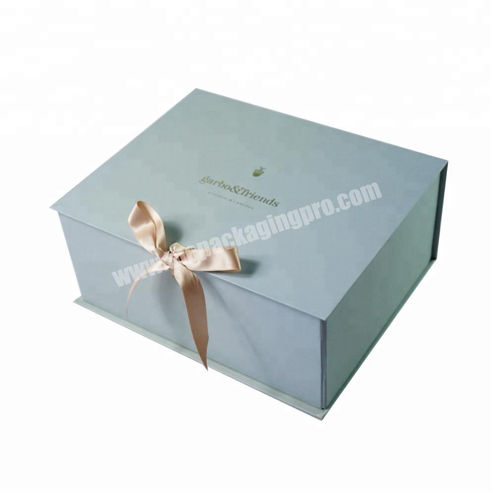 Custom Luxury Ribbon magnetic Closure Folding Gift Packaging Box birthday party gift box birthday gift paper box