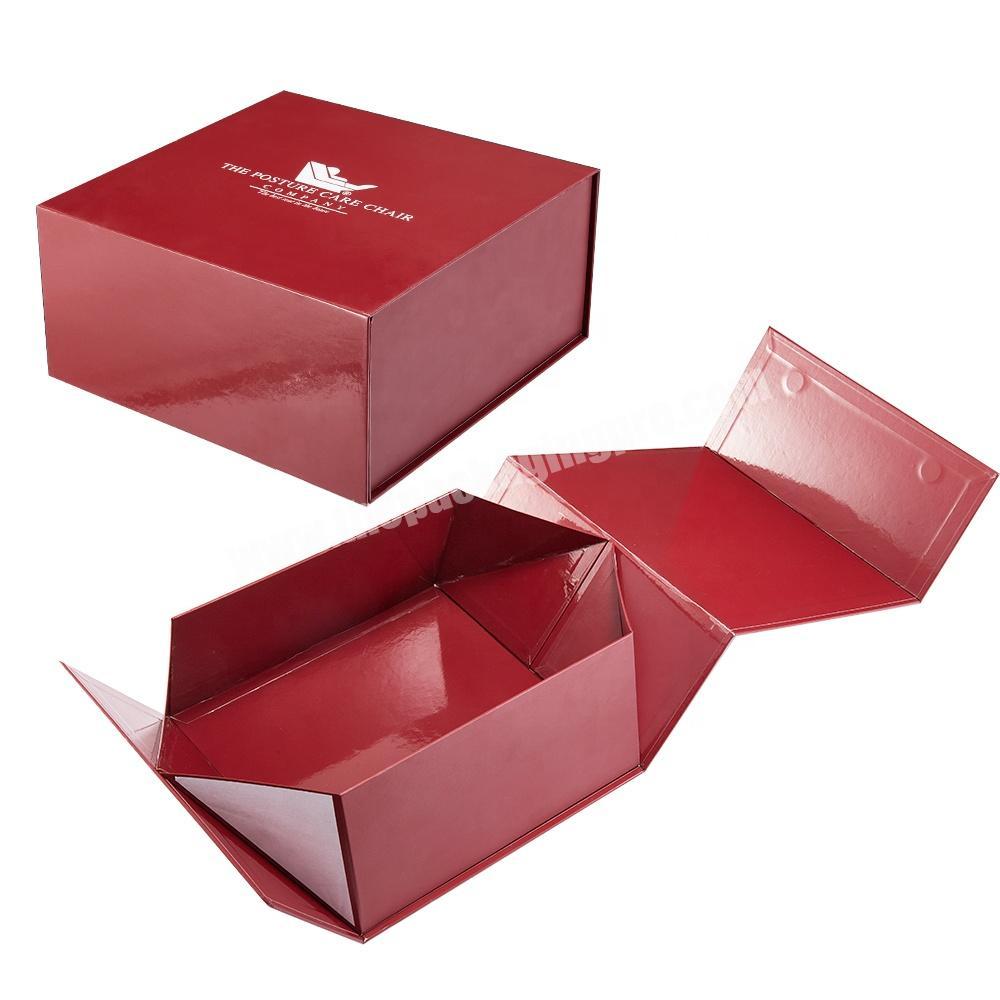 Custom Luxury  Slim Foldable Folding Pink Small White Magnetic Gift Box With Ribbon