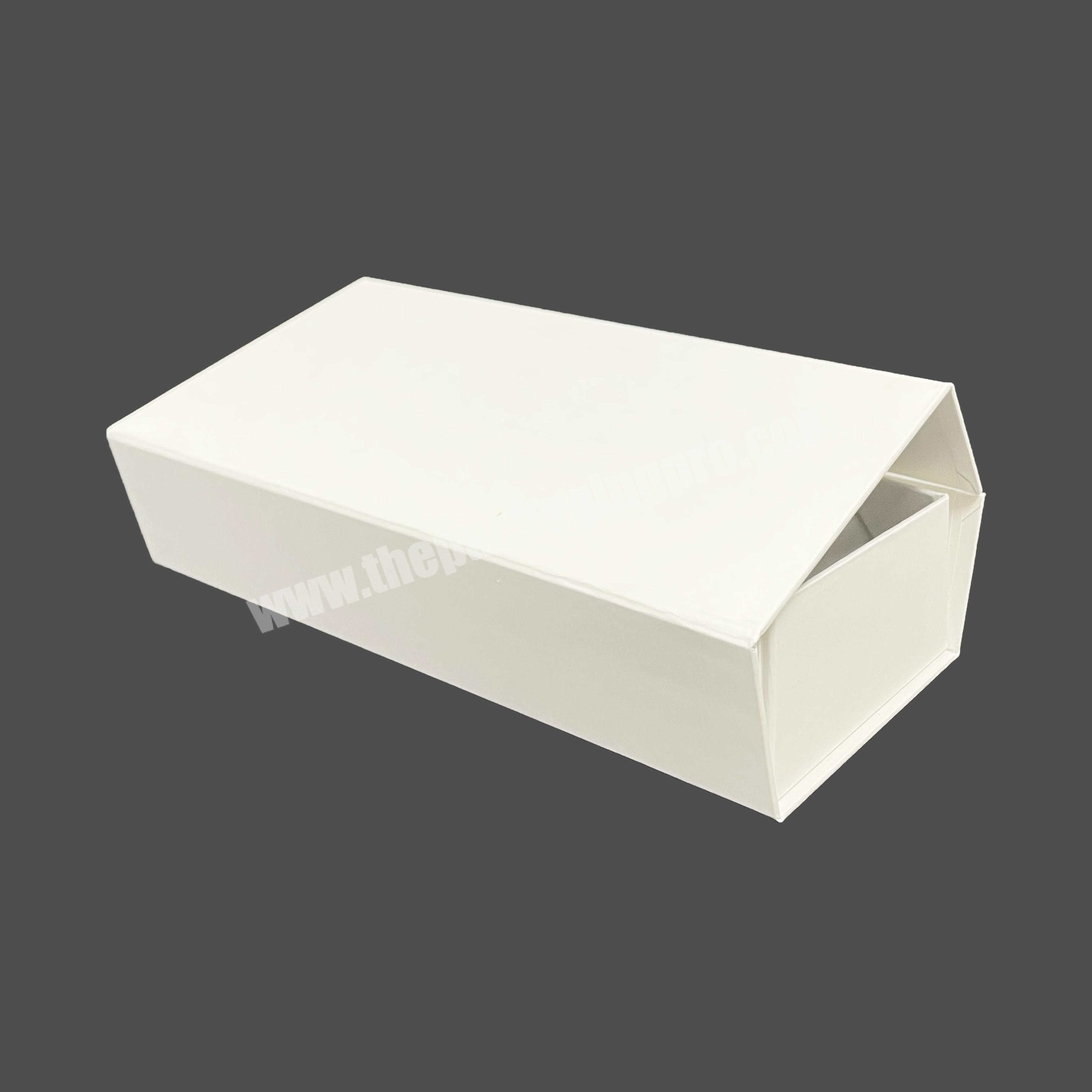 Custom Luxury White Magnet Flap Clothing Packaging Magnetic Gift Shoe Box Foldable Storage Box