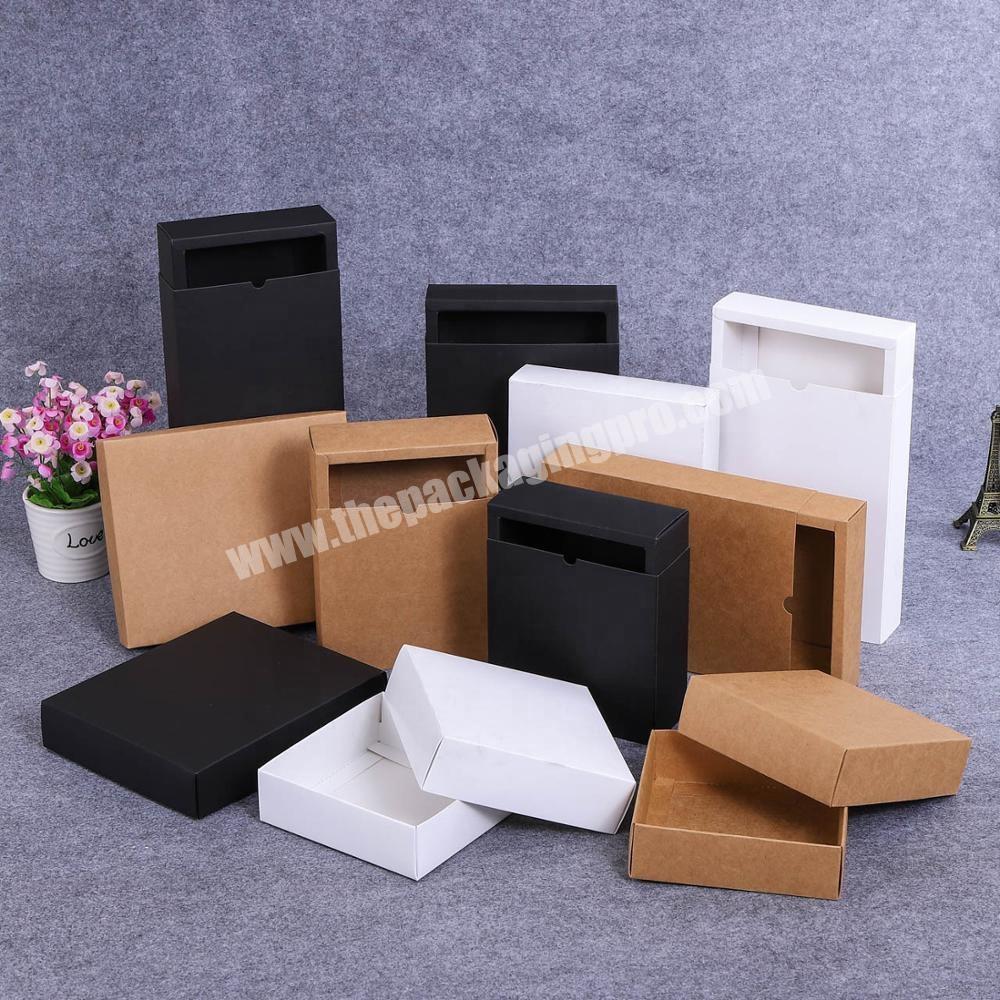 Custom Luxury design square paper box craft paper sliding drawer box for Jewelry, pull out paper box