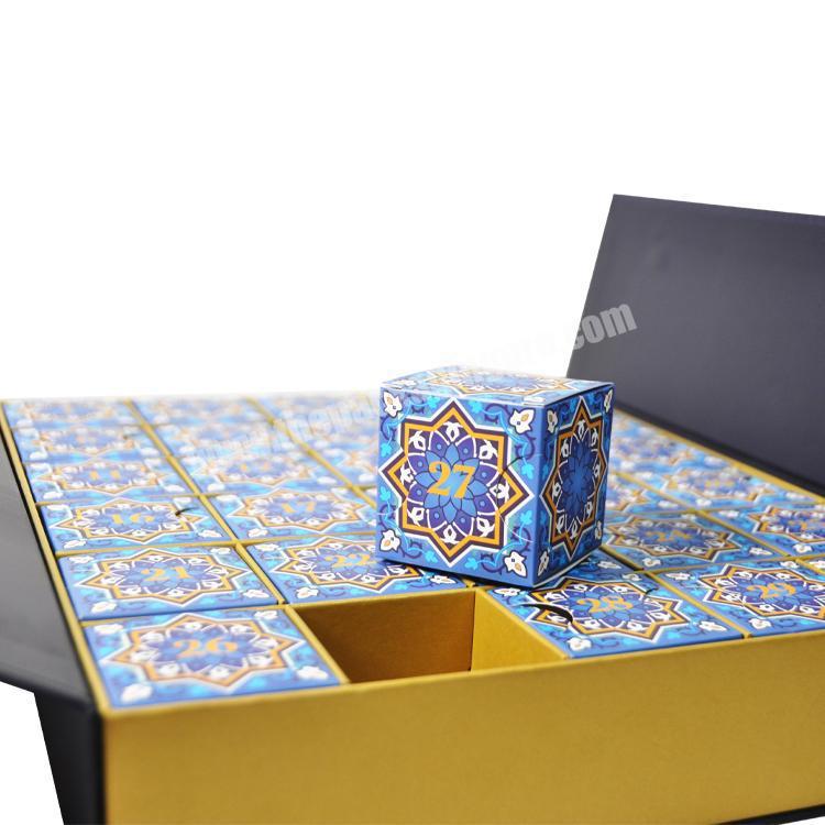 Custom Luxury durable cardboard Christmas gift packaging box islamic advent calendar