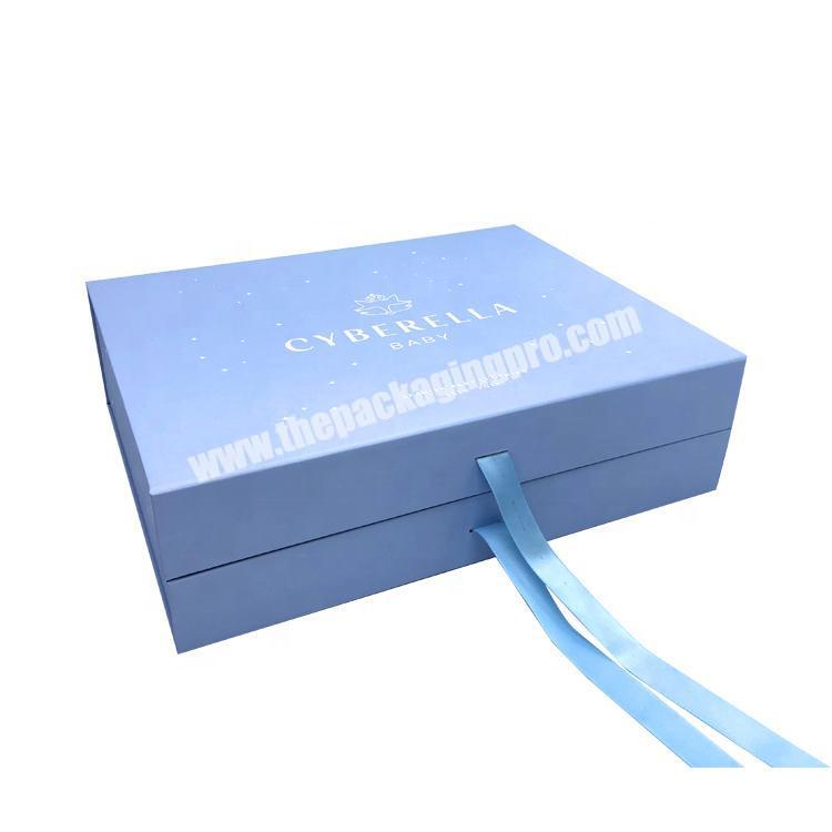 Custom Magnet folding cardboard paper wedding gift box packaging with ribbon luxury gift boxes for gift packaging