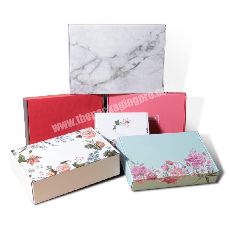 Custom  Matt Lamination Folding Double Color Printing Paper Kraft Box Packaging Clothes Corrugated Paper Mailing Box