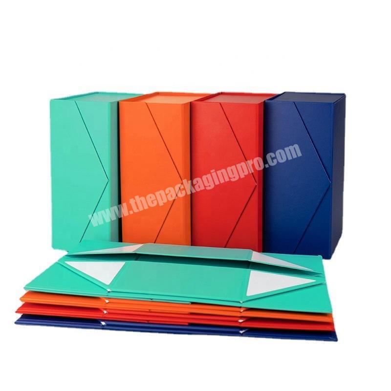 Custom Multi Color Fold Packaging Gift Box Rectangle Collapsible  Magnetic Lid Box