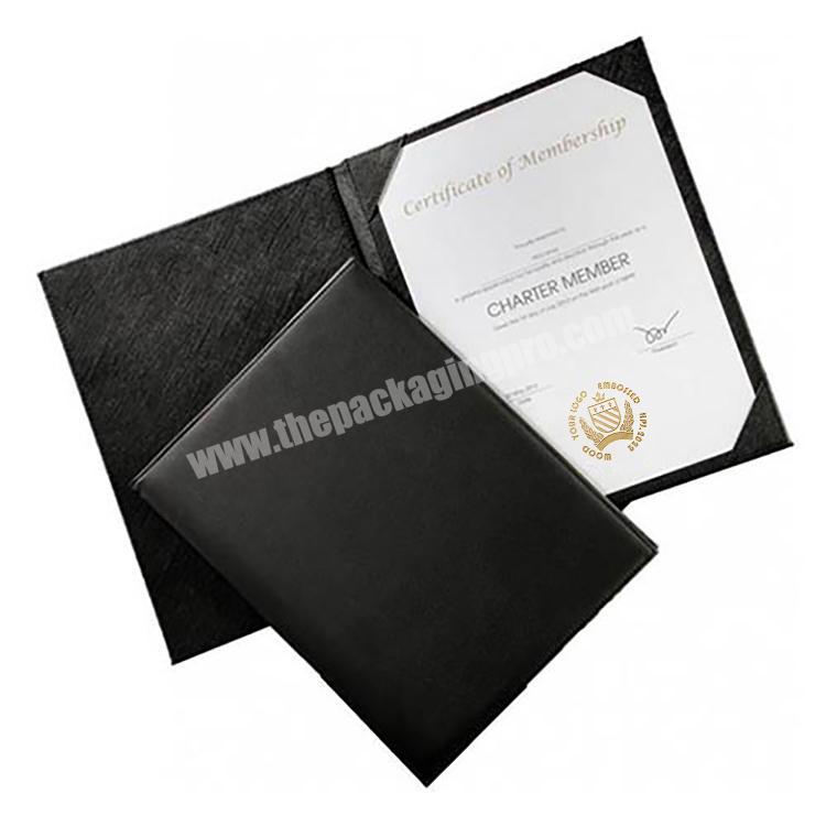Custom PU Paper Certificate Gift Holders degree certificate cover Certificate Folder Business Cover