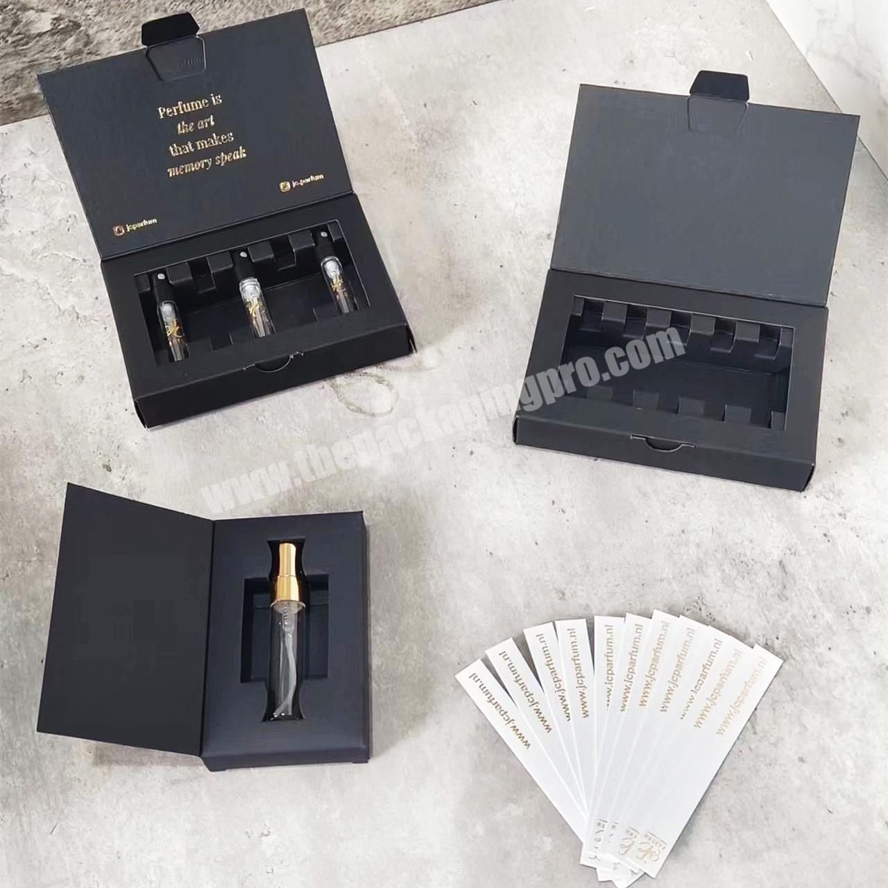 Custom Packaging For Dropper Vials Paper Board Perfume Sample Cards 10ml Vial Packaging Box For Perfume Tester