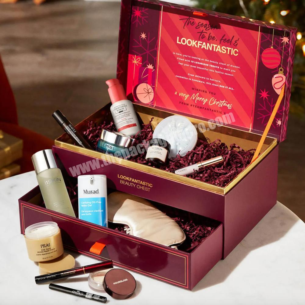 Custom Perfume Packaging Elegant Cosmetic Box Skincare Packaging Drawer Magnetic Paper Gift Box for Skincare Packaging Gift Box