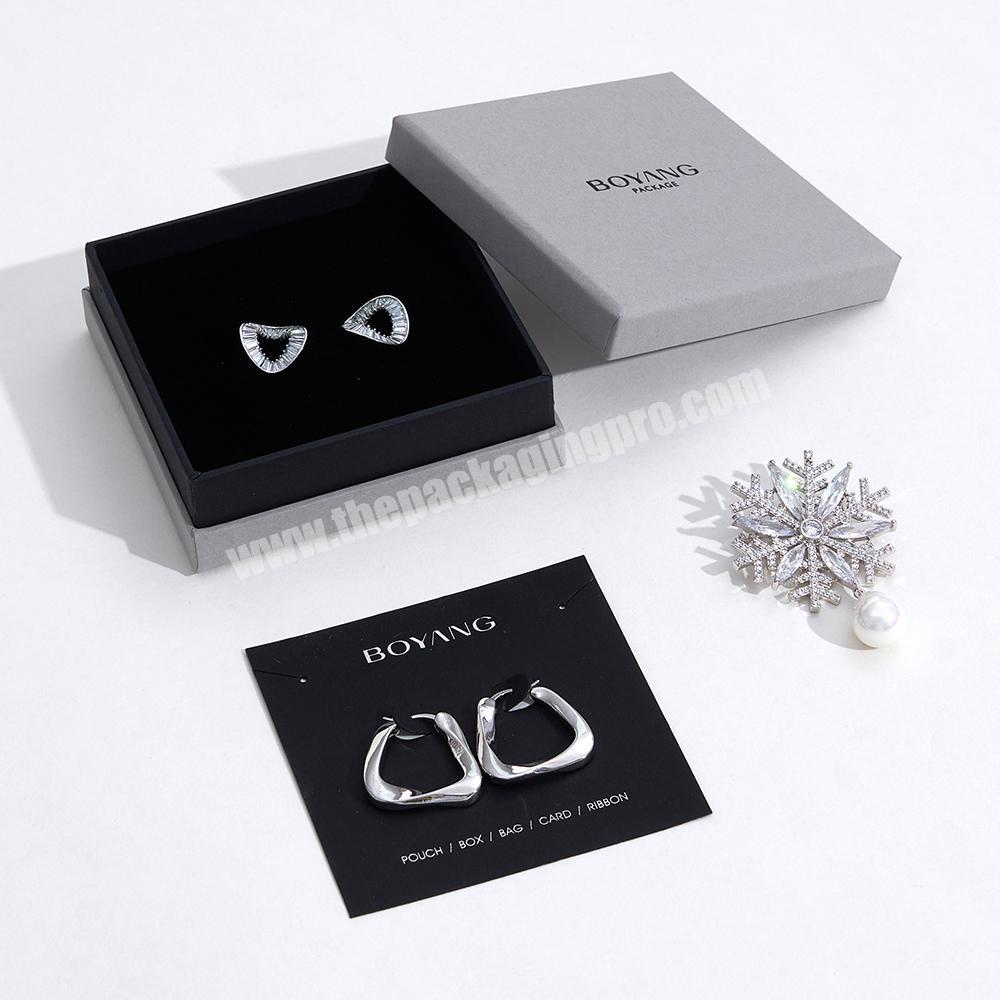 Custom Personalized Grey Bijoux Box Eco Friendly Jewelry Set Box Packaging