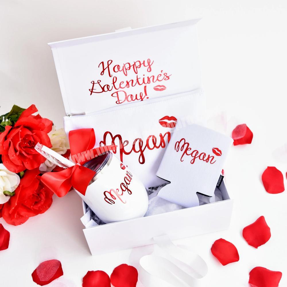 Custom Personalized Logo Magnetic Folding Gift Box Bridesmaid Proposal Gifts Box Packaging With Ribbon Folding Magnetic Gift Box wholesaler