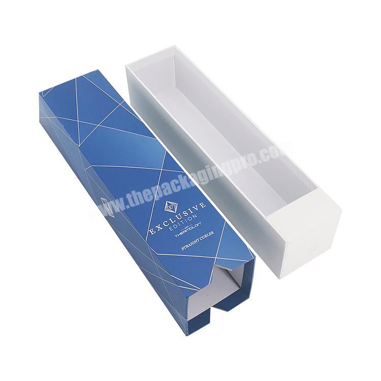 Custom Popular Design Exclusive Blue Sliding Out Open Cardboard Paper Packaging Gift Drawer Box