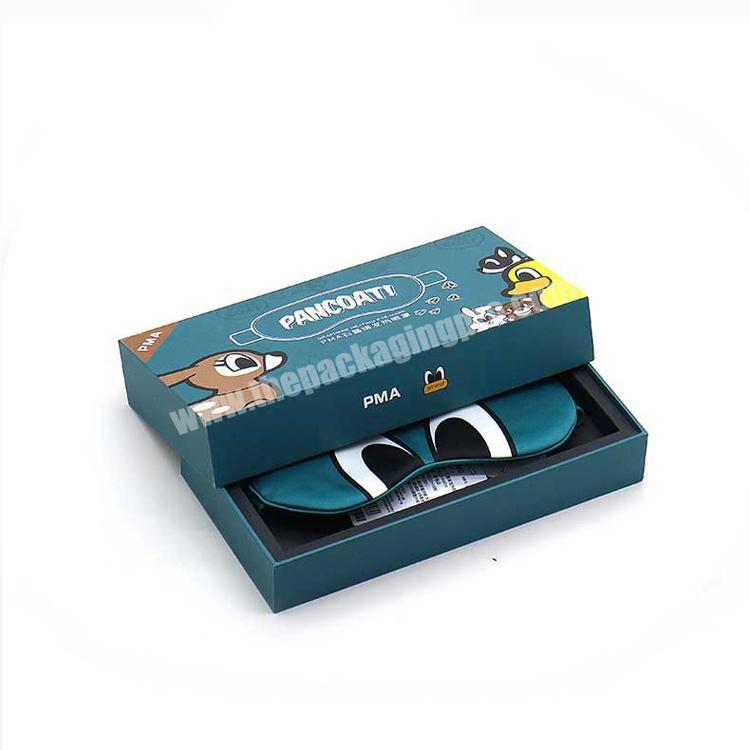 Custom Printed Children Luxury Rigid Paper Cartoon Pattern Gift Box Kids Sleep Eye Mask Packaging Box