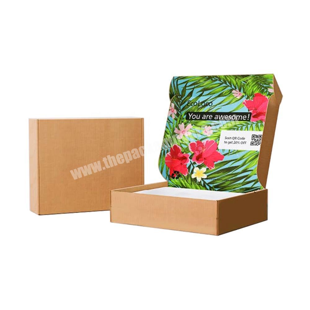 Custom Printed Eco Natural Corrugated Kraft Paper Shipping Mailing Mailer Box With Divieder