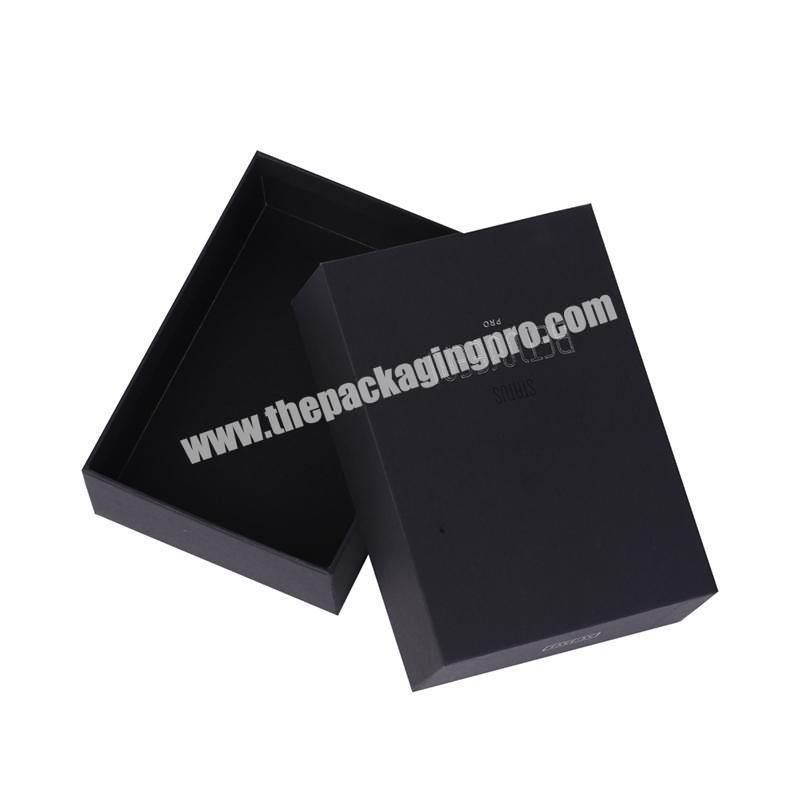 Customizable 2 Piece Gift Boxes Cheap Top and Bottom Paper Box Black Telescope Design Containers for Gift