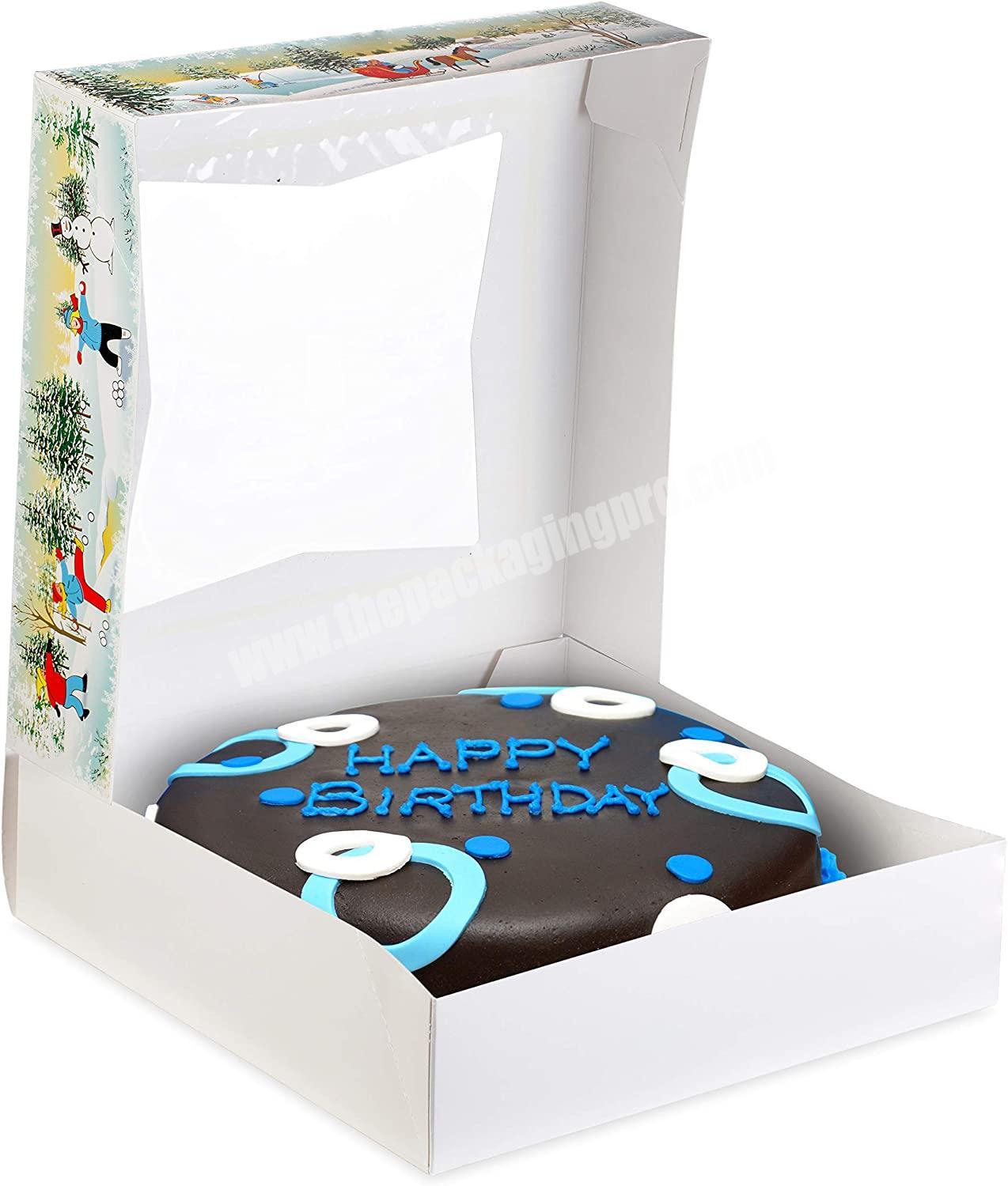 Custom Printed Paper Bakery Mini Muffin Cupcake Boxes 6 holes with Window Pastry Cake Packaging Boxes in Auto Pop up Style