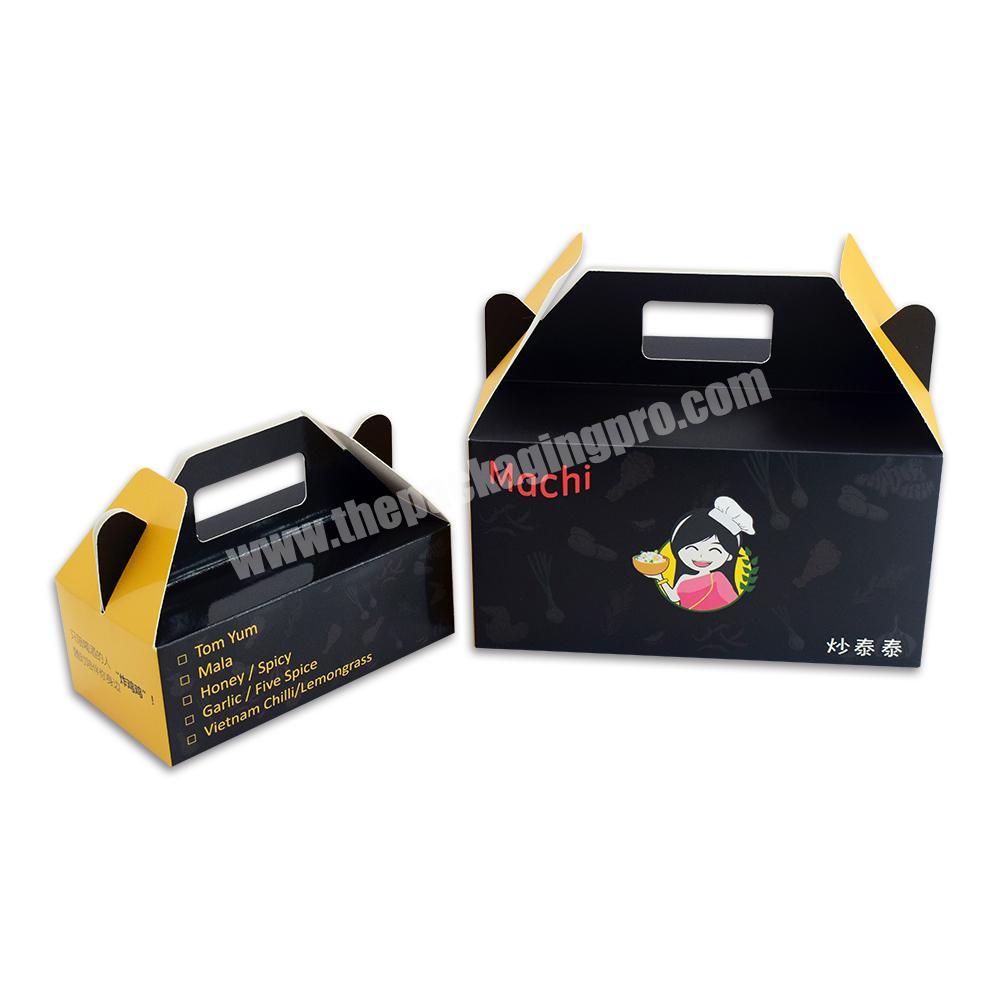 Custom Printed Takeaway Fried Food Paper Box Fast Food Fried Chicken Packaging Restaurant Roast Chicken Box with Handle