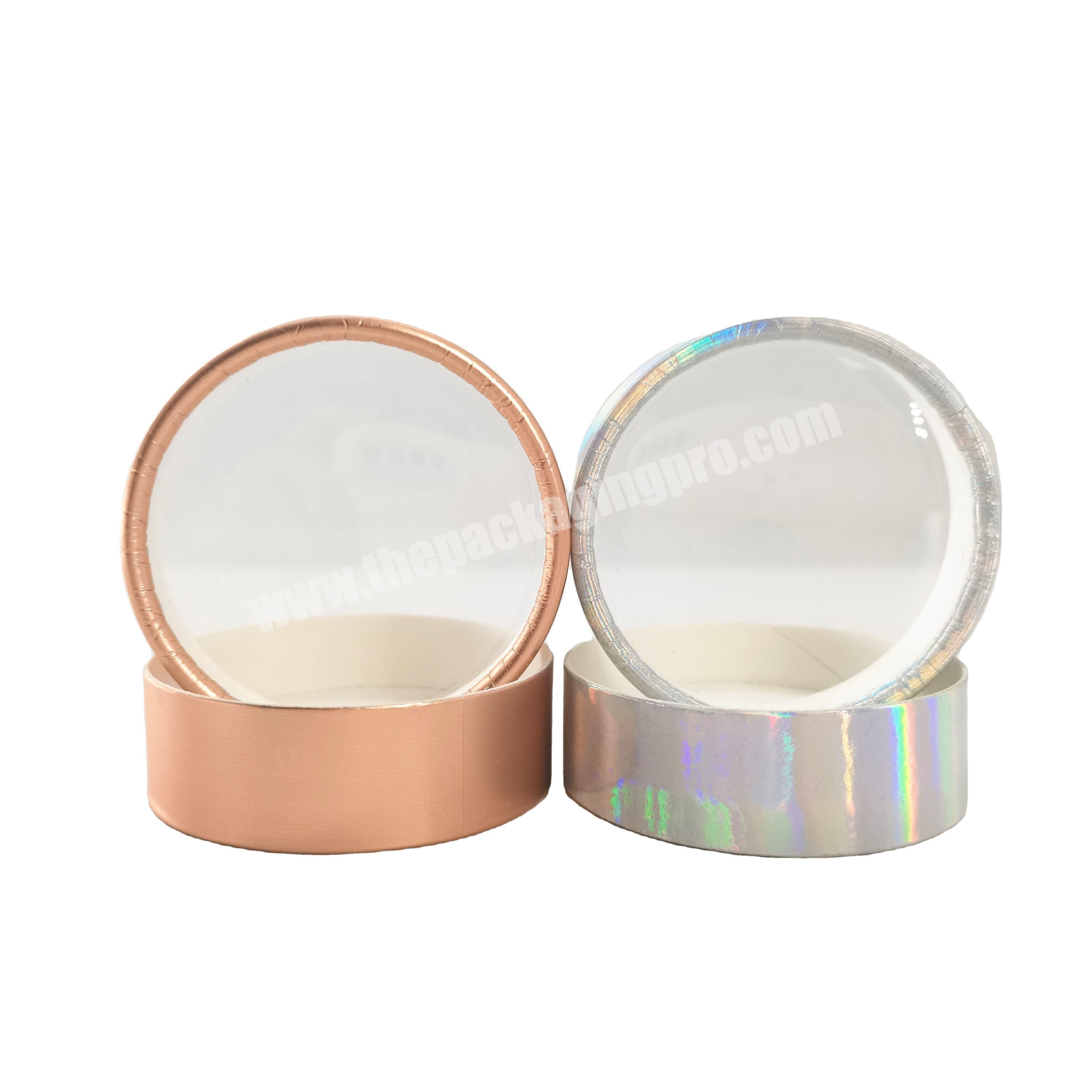 Custom Printed eco friendly paper jar boxes for cosmetic container with clear pvc window