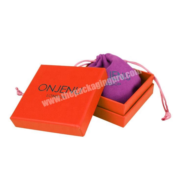 Custom Printing Eco-friendly Cardboard Paper Packaging Jewelry Box With Velvet bags
