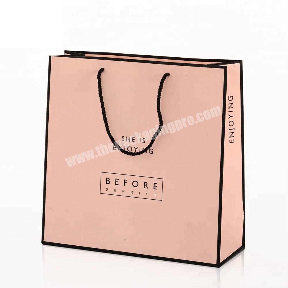 Custom Printing Fashion Small Gift Packaging Premium Cosmetic Perfume Jewelry Pink Paper Bag