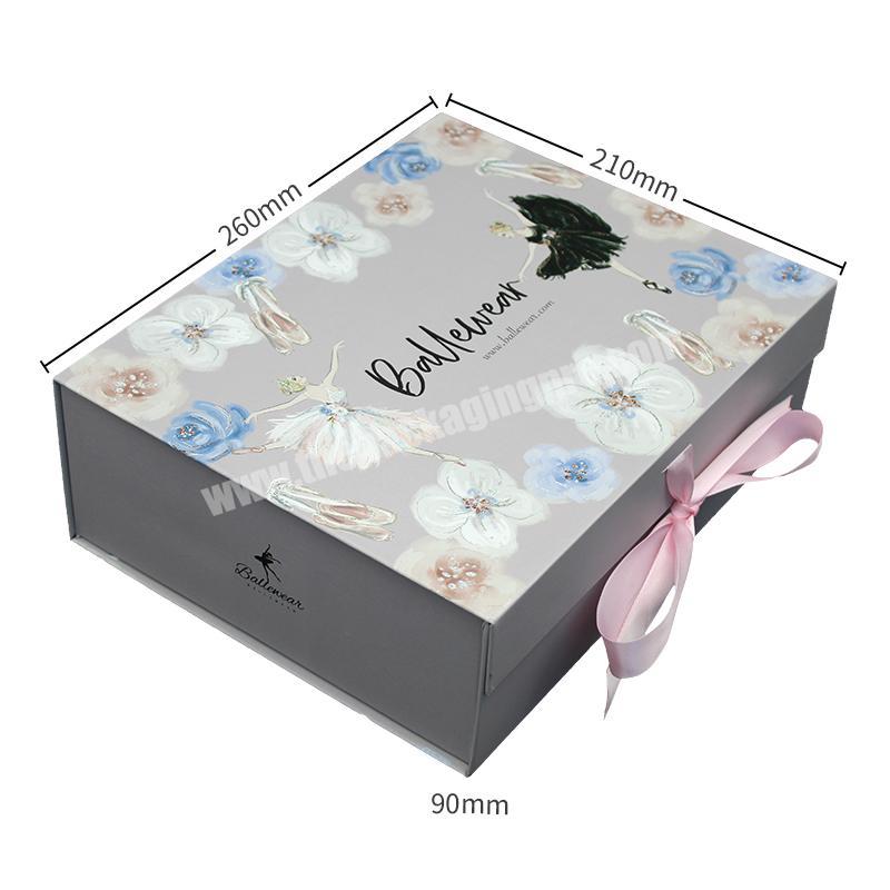Custom Printing Folding Gift ballewear clothing Packaging Storage Collapsible Cardboard Foldable Box With Magnetic Lid