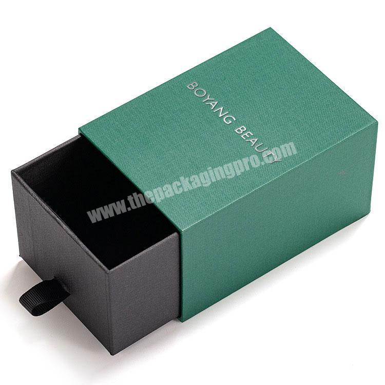Custom Printing Hard Rigid Cardboard Paper Luxury Sliding Drawer Gift Box Packaging With Ribbon Rope