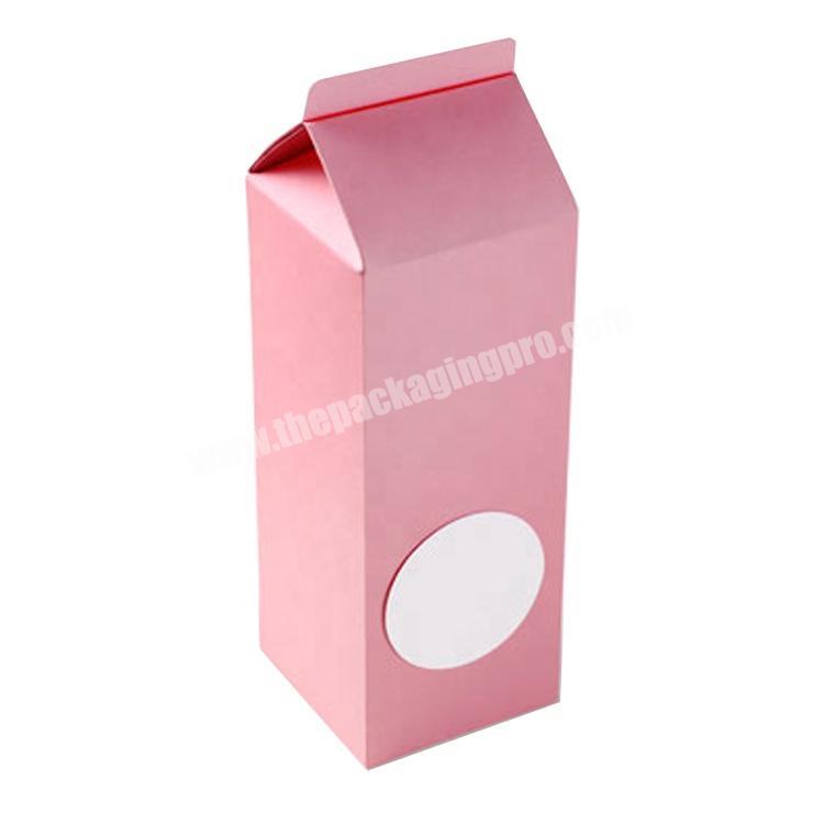 Custom Printing Kraft Card Paper Gift boxes Pink Color Milk Shape Packaging Paper Box