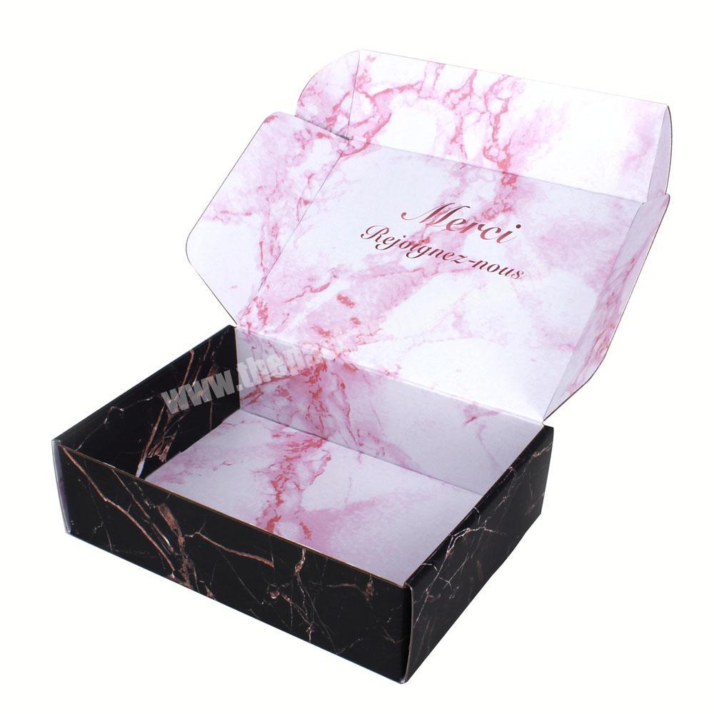 Custom Printing Paper Shipping Hair Wigs Box Subscription Eyelash Cosmetics Blush Marble Gift Packaging Apparel Box