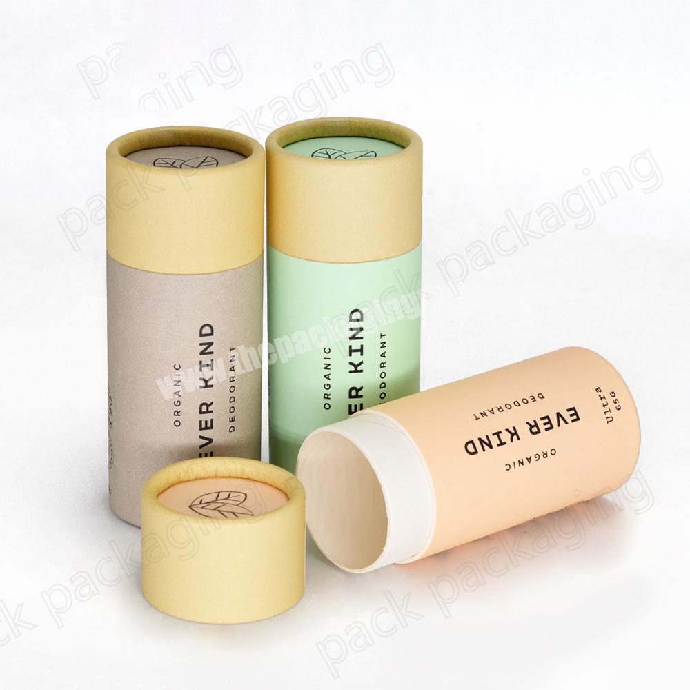Biodegradable Kraft Paper Cardboard Custom Capacity Deodorant Stick Container Biodegradable Push up Lip Balm Tubes