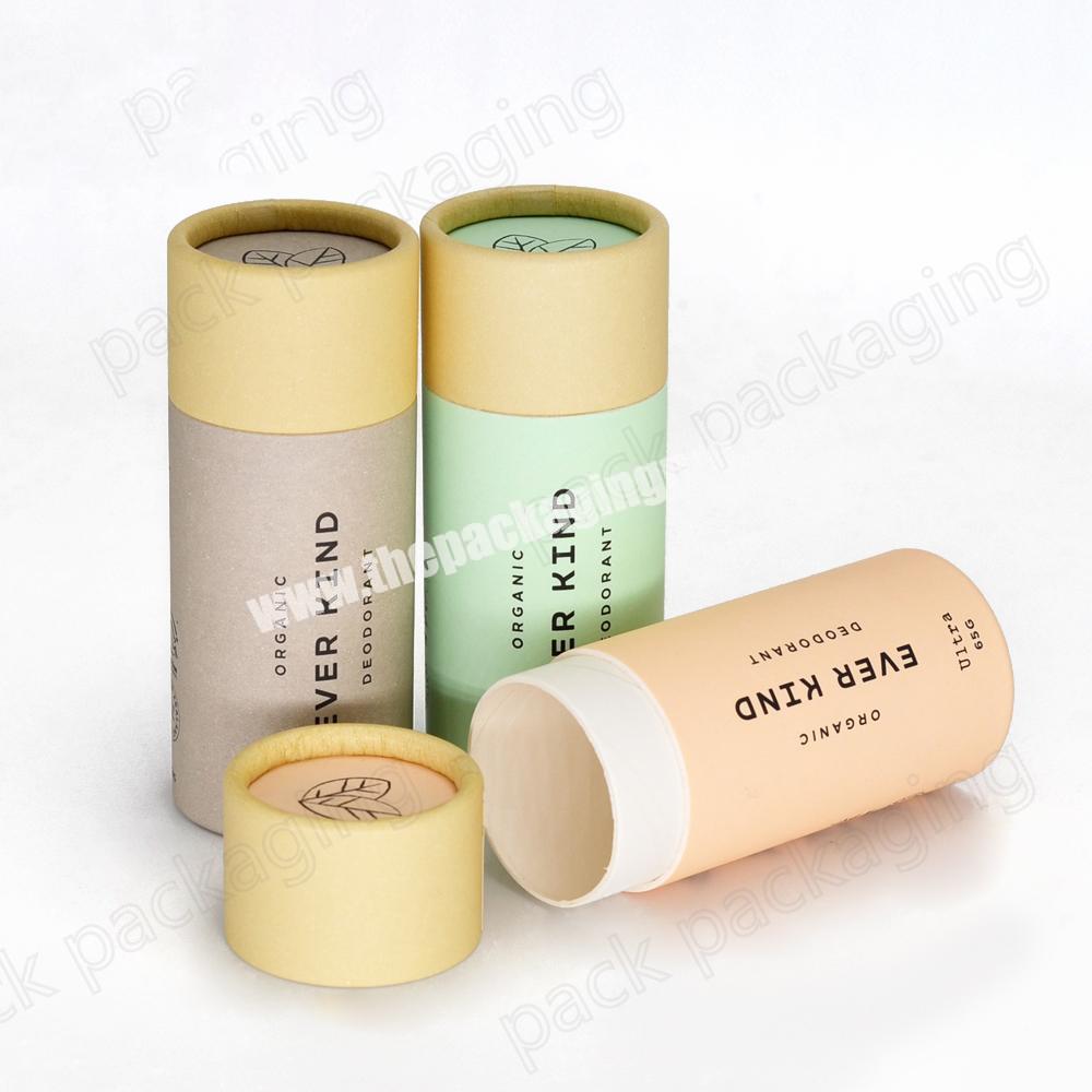 Custom Design Small Cylinder Round Paper Cardboard Push Up Tube Packaging for Lip Balm Deodorant Skincare Products