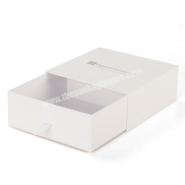 Custom Printing Rigid Paper Gift Box White Boxes With Drawer
