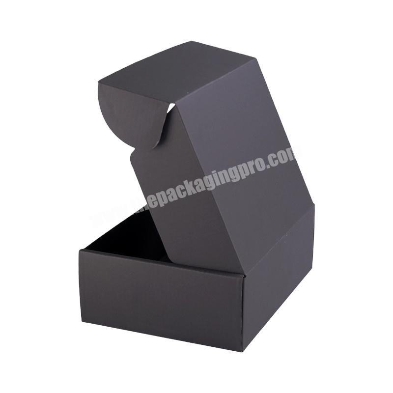 Custom Private Brand Box Black Cosmetics Gift Packaging Storage Box Clothing Shoes Delivery Corrugated Mailer Paper Box