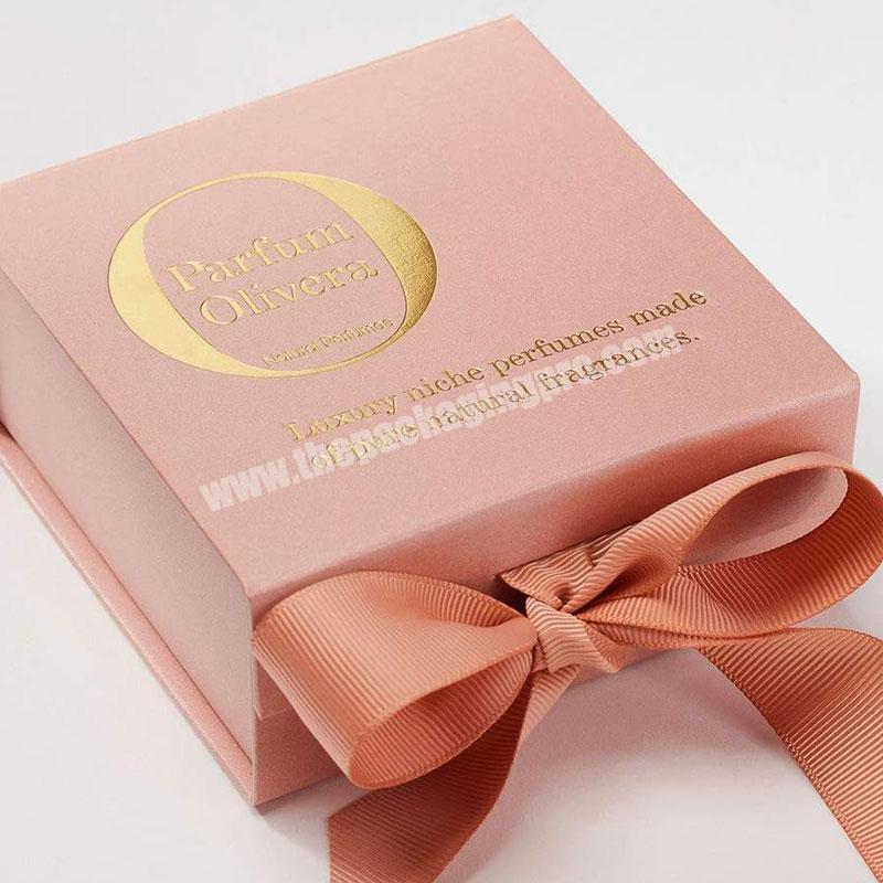 Custom Size Logo Personalised Large Packing Folding Gift Paper Box With Ribbon
