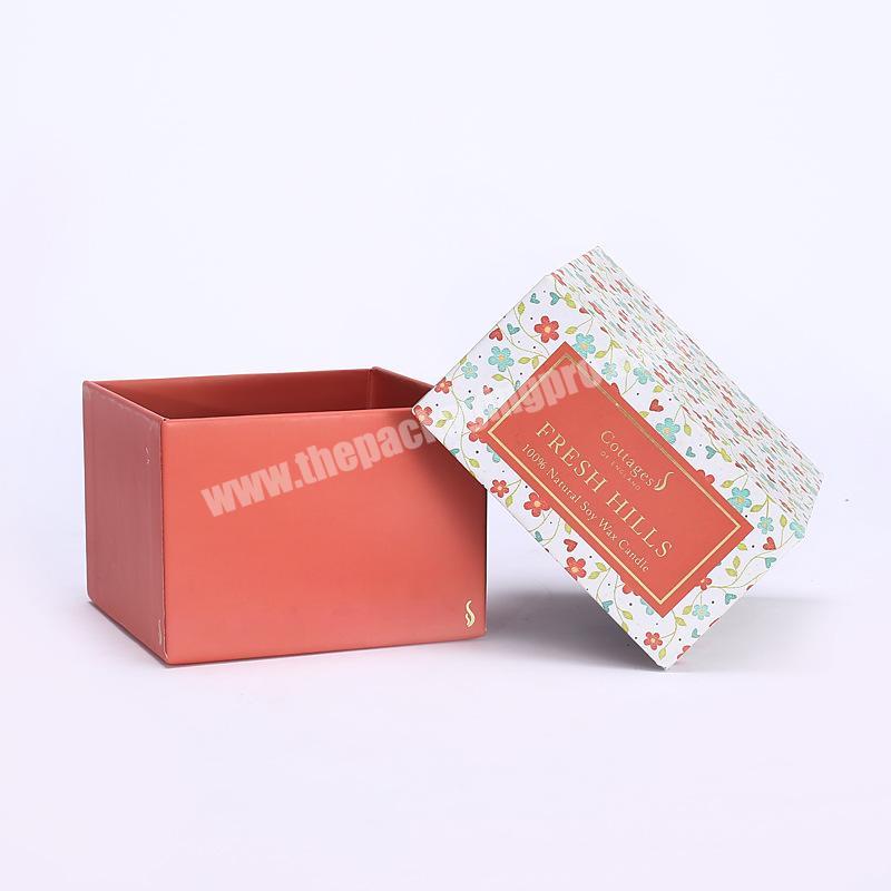Custom Size  Luxury Paper Cardboard gift packaging boxes For candles Package  rigid box with lid
