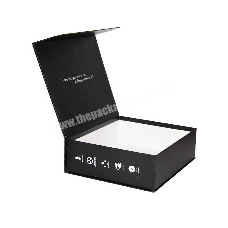 Custom Wholesale Eco-friendly Packaging Closure Black Cardboard Paper Magnetic Gift Box