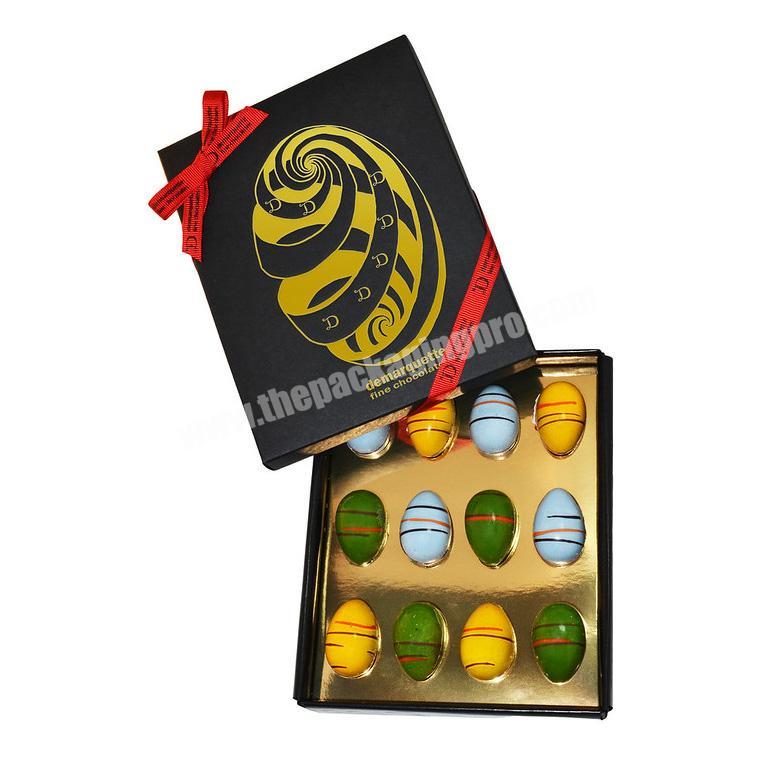 Custom Wholesale Egg shaped Easter gift box window paperboard Chocolate sweet candy packaging