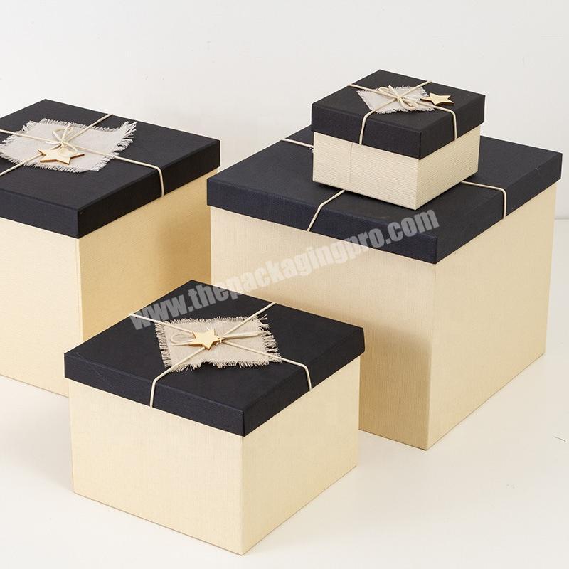 Custom Wholesale Luxury Set Packaging Paper Box with Lid Ribbon Bow Gift Box