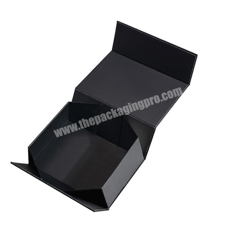 Custom black cardboard folded shoe box packing box for gift logo with hot stamping