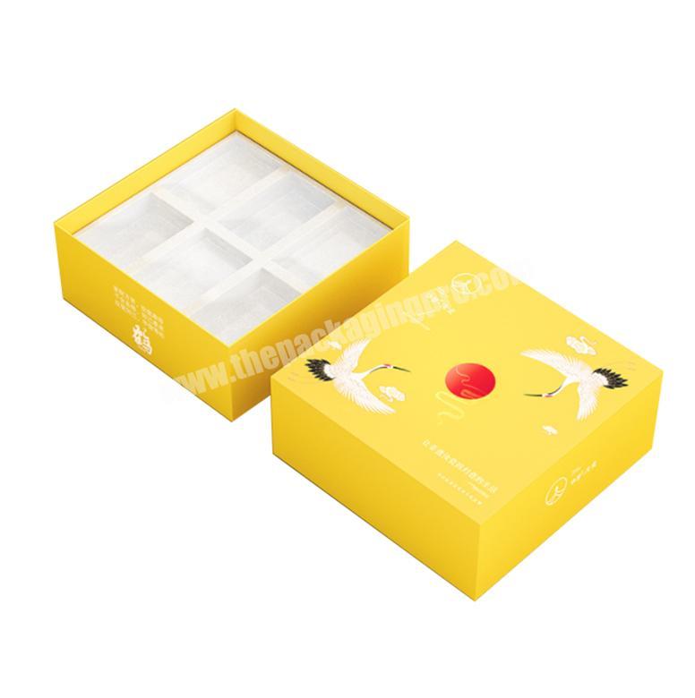 Custom bright yellow two piece Square Scarf Cufflinks Gifts Mystery Paper Package Gift Boxes for Men Ties