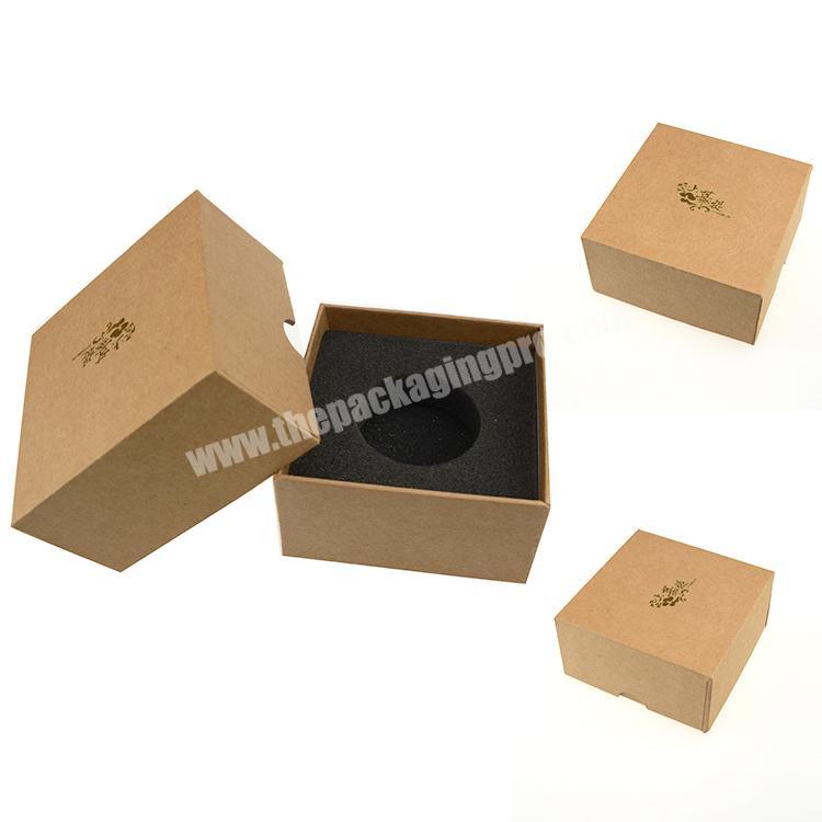 Custom brown kraft paper ring boxes gift boxes recycled kraft paper ring boxes