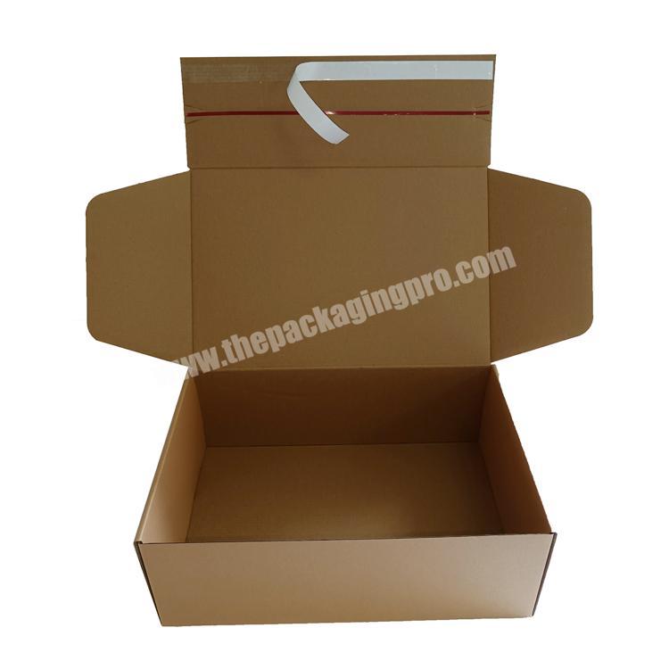 Custom brown self seal postal biodegradable shipping box zipper closure