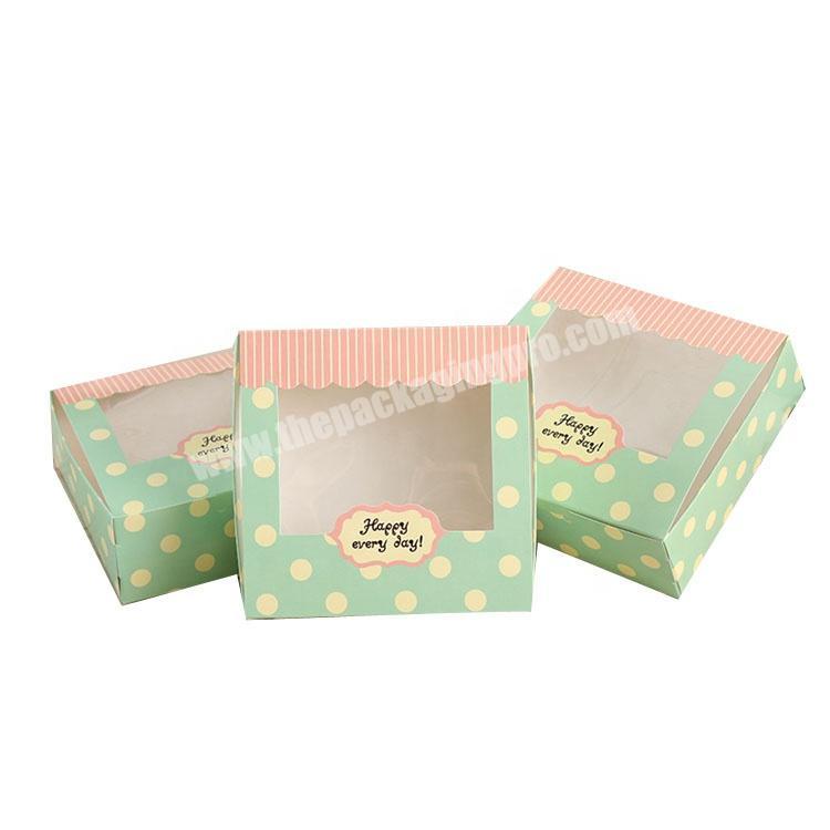 Custom cardboard disposable bakery paper box with window