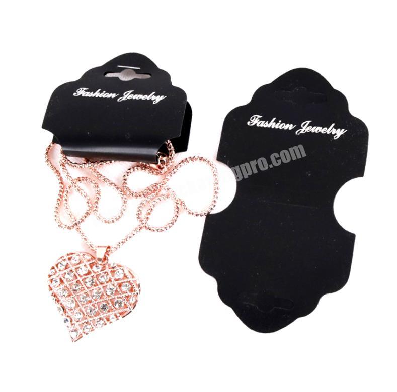 Custom color black printed Necklace Earring Bracelet Card Folding Jewelry Display Cards Holder