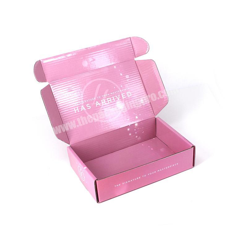 Custom corrugated shipping box pink mailing box subscription box packaging