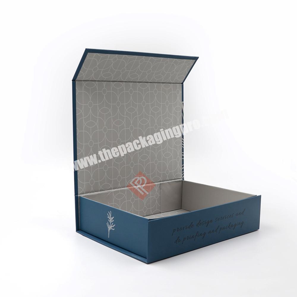 Rigid Cardboard Magnetic Folding Gift Box Clothing Product Packaging with Custom Printing